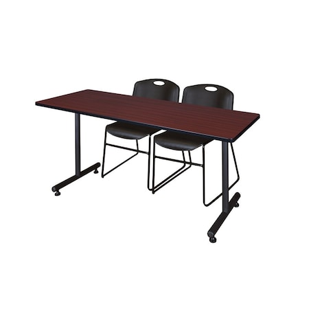 Kobe Rectangle Training Table, 66" W, 29" H, Laminate Top, Mahogany MKTRCT6624MH44BK